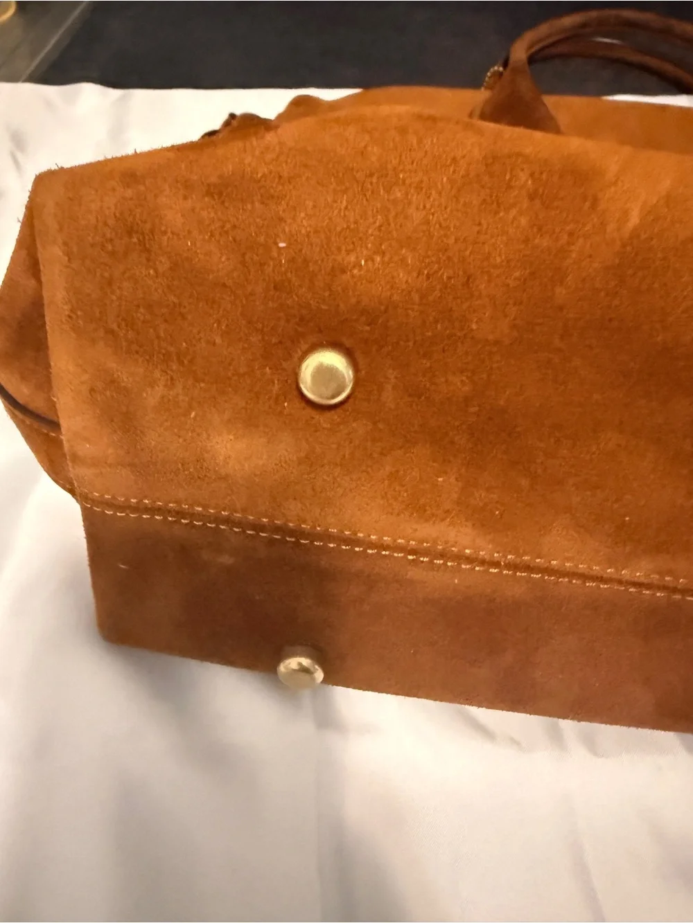 Coach Soft Empire Carryall 40 in Suede Chestnut Brown
